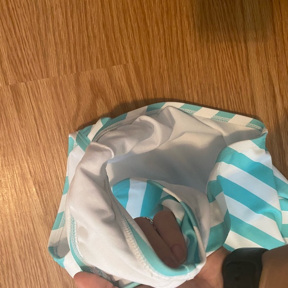 Striped mint and white one piece swimwear - Picture 7 of 9